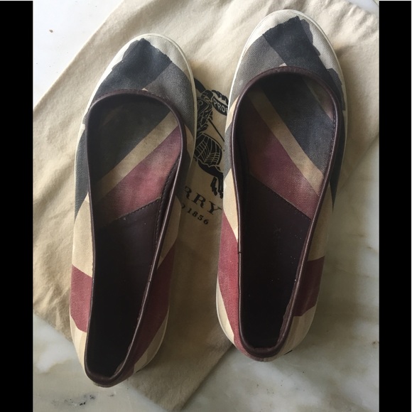 Burberry espadrille canvas / leather shoe flats - Picture 7 of 8
